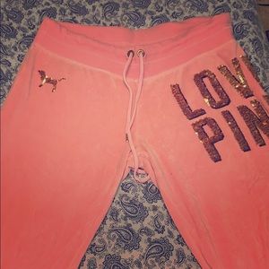 Victoria’s Secret PINK velvet flared sweatpants!